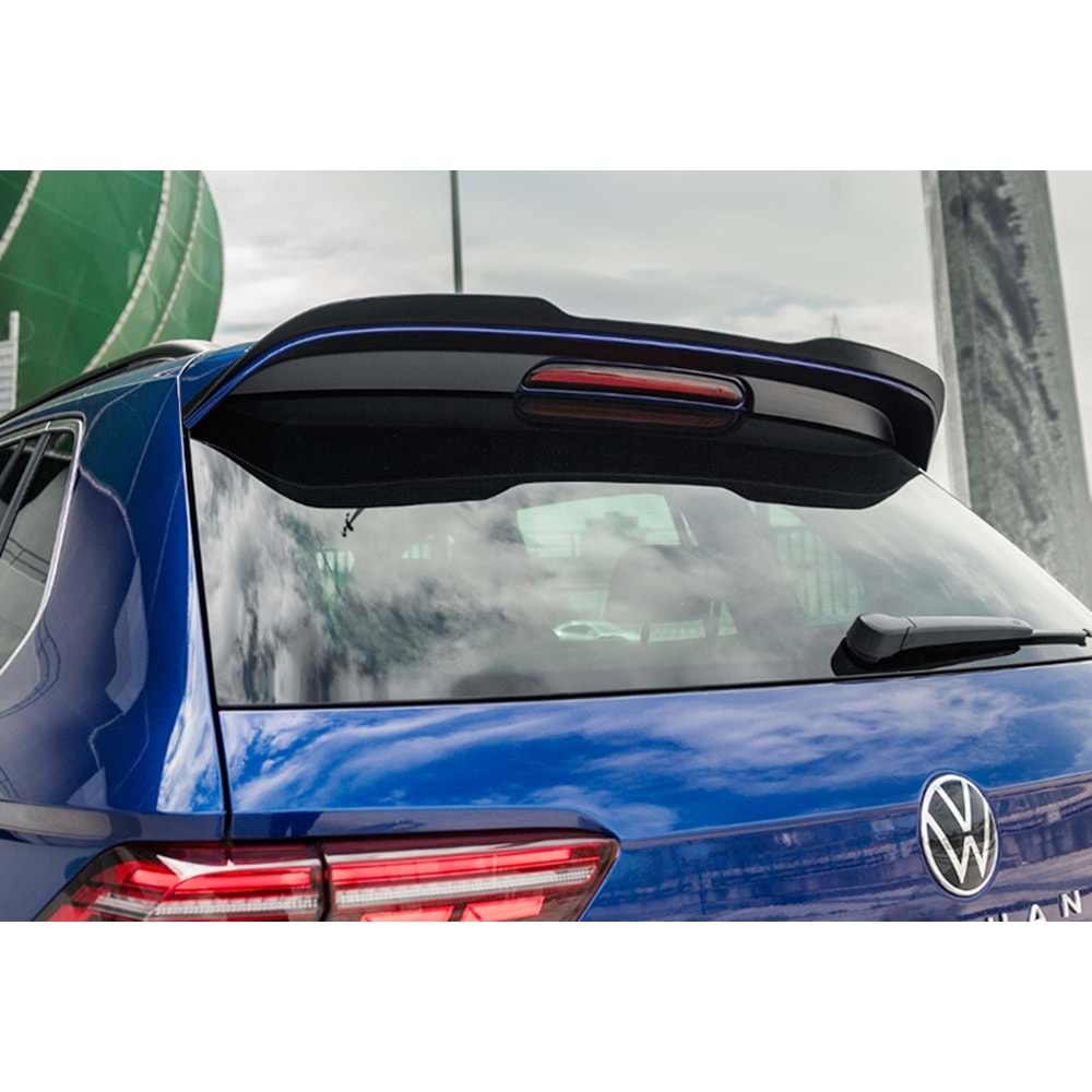 VW Tiguan Mk2 2016+ - Spoiler Max A Plus R/R Line V2 Cap Stil, Tavan Üzeri, Çift Taraflı Piano Black Parlak Ürün Yüzeyi, Vkm