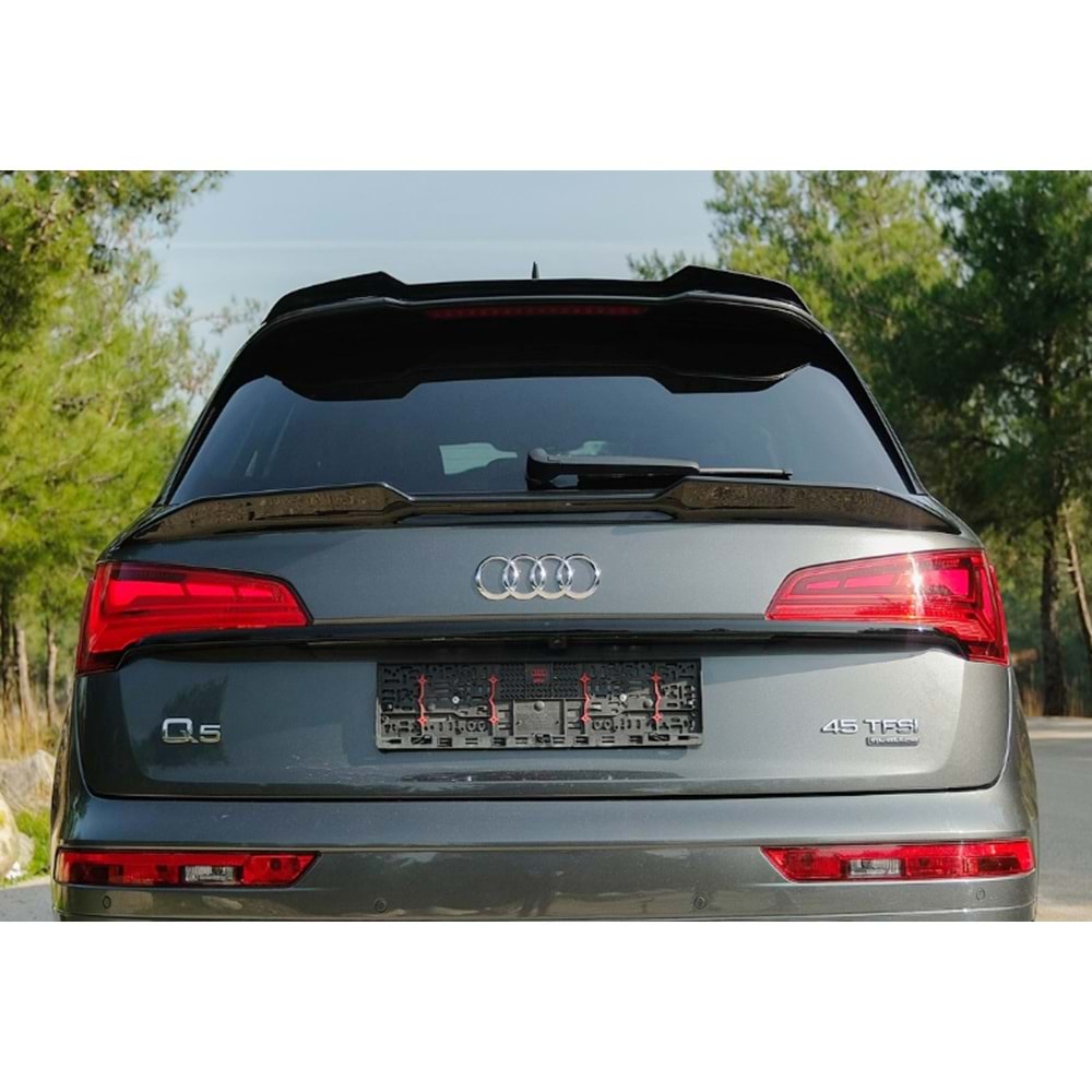 Audi Q5 S Mk2 FL 2021+ - Spoiler, A Plus S/S Line Cap V3 Stil, Cam Altı, Piano Black Parlak Ürün Yüzeyi, Vakum