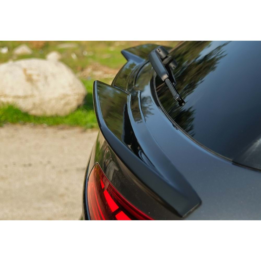 Audi Q5 S Mk2 FL 2021+ - Spoiler, A Plus S/S Line Cap V3 Stil, Cam Altı, Piano Black Parlak Ürün Yüzeyi, Vakum