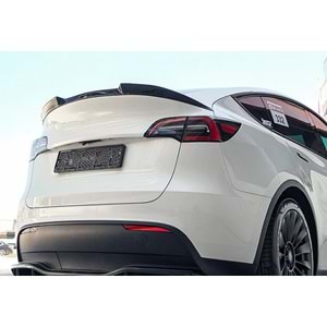 Tesla Model Y 1 2020+ - Spoiler, A Plus Std. Line Cap V1 Stil, Cam Altı, Piano Black Parlak Ürün Yüzeyi, Vakum