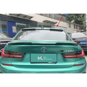 BMW G20 2019+ - Spoiler M4 V1 Stil Stil Cam Üzeri , Piano Black Boyalı Ürün Yüzeyi ABS