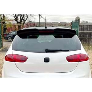 Seat Leon Mk2 FL 2009+ - Spoiler Cupra V2 Stil, Tavan Üzeri, Piano Black Boyalı Ürün Yüzeyi, ABS