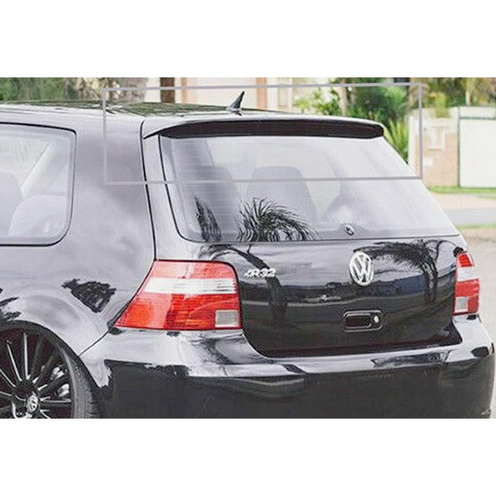 VW Golf Mk4 1997+ - Spoiler R32 V2 Stil, Tavan Üzeri, Piano Black Boyalı Ürün Yüzeyi, ABS