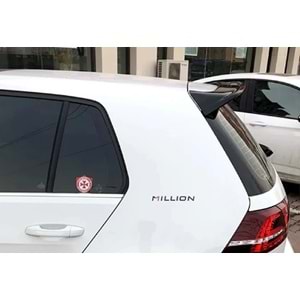 VW Golf Mk7 2012+ - Spoiler, Oem V2 Stil, Tavan Üzeri, Piano Black Boyalı Ürün Yüzeyi, ABS
