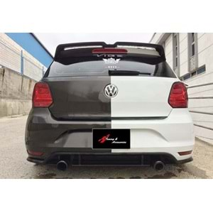 VW Polo Mk5 2009+ - Spoiler Oettinger V1 Stil, Tavan Üzeri, Piano Black Boyalı Ürün Yüzeyi, ABS