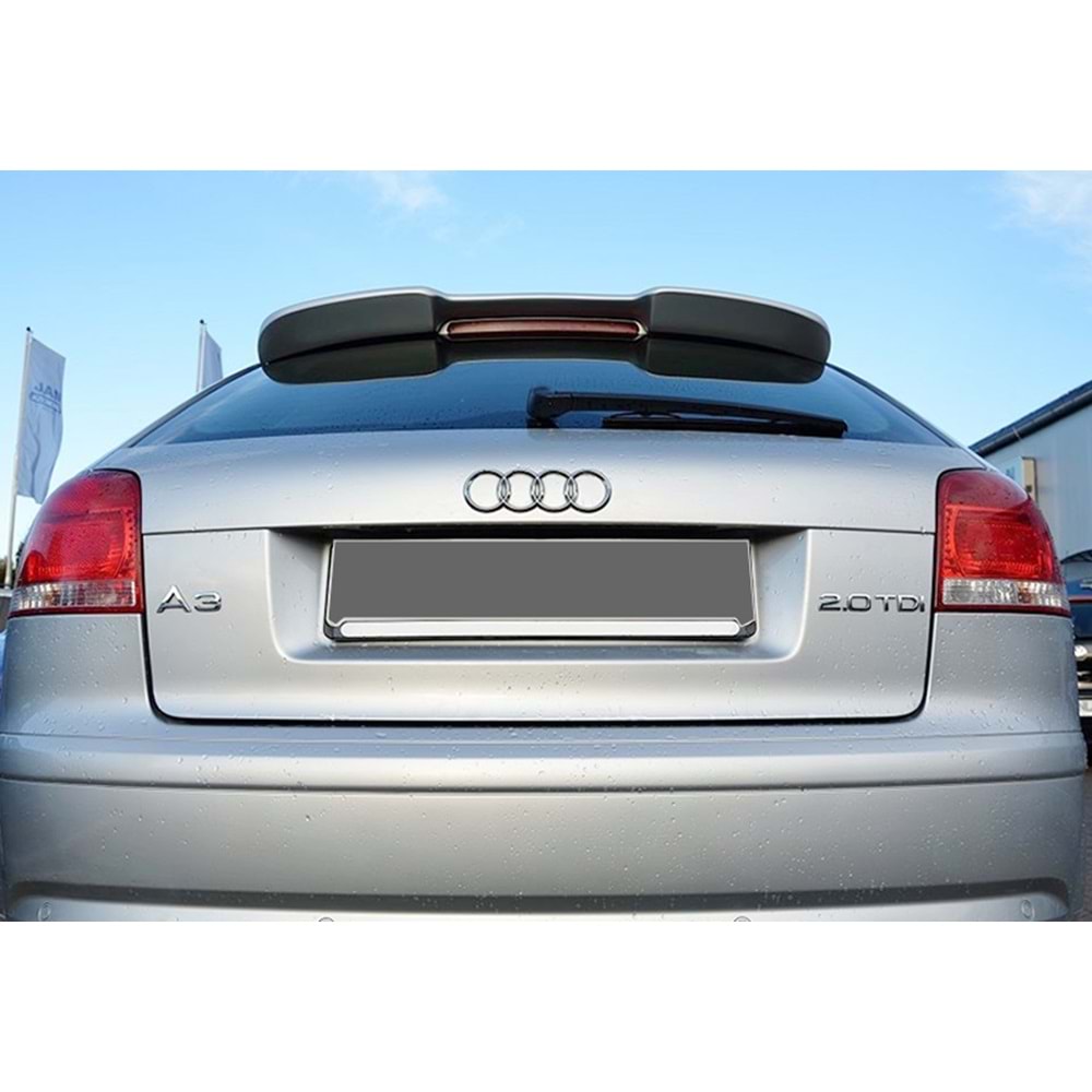 Audi A3 8P 2D 2003+ - Spoiler, RS3 V1 Stil, Tavan Üzeri, Piano Black Boyalı Ürün Yüzeyi, FRP