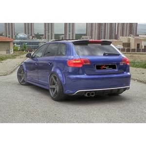 Audi A3 8P HB/5D 2003+ - Spoiler RS3 Stil Tavan Üzeri, Piano Black Yüzey Vakum
