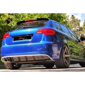 Audi A3 8P HB/5D 2003+ - Spoiler RS3 Stil Tavan Üzeri, Piano Black Yüzey Vakum