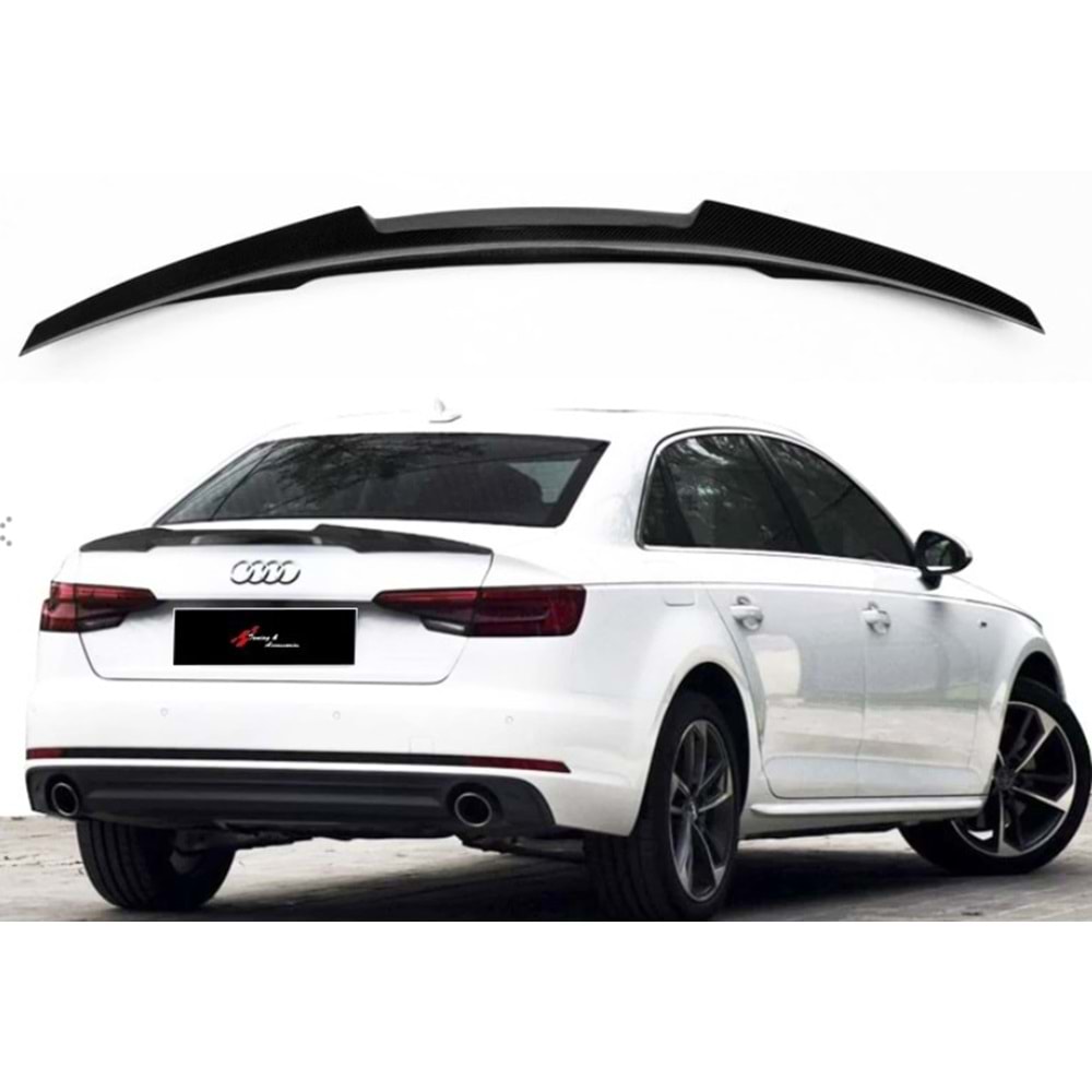Audi A4 B8 FL 2012+ - Spoiler M4 V2 Stil, Bagaj Üzeri, Piano Black Boyalı Ürün Yüzeyi, ABS