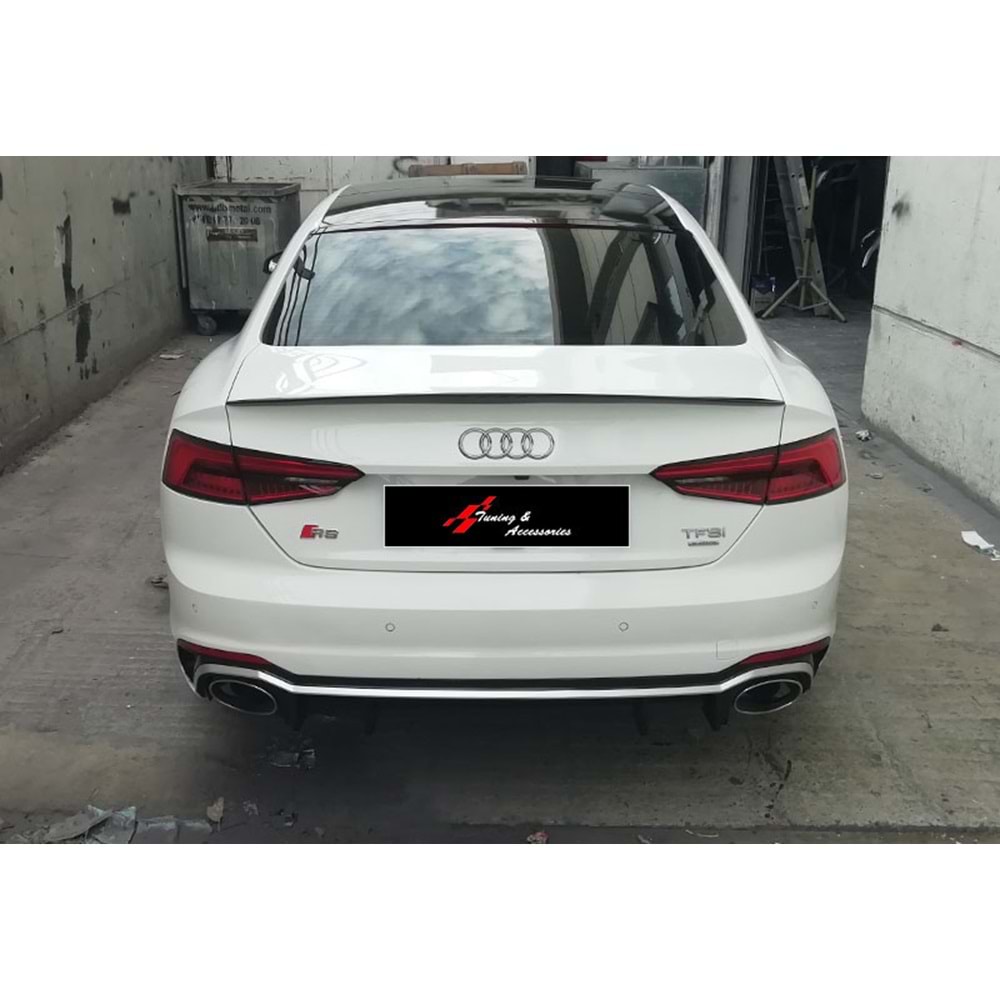 Audi A5 B9 CP 2D 2016+ - Spoiler S5 V2 Stil, Bagaj Üzeri, Piano Black Boyalı Ürün Yüzeyi, ABS