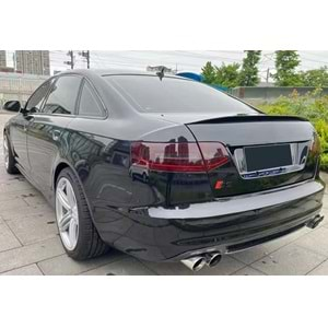 Audi A6 C6 2006+ - Spoiler S6 V2 Stil Bagaj Üzeri, Piano Black Boyalı Ürün Yüzeyi, ABS