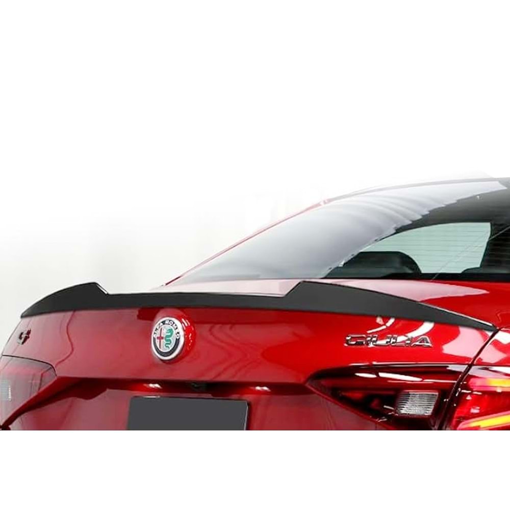 A. Romeo Giulia 2018+ - Spoiler, Quadrifoglio VQ V2 Stil, Bagaj Üzeri, Piano Black Boyalı Ürün Yüzeyi, ABS