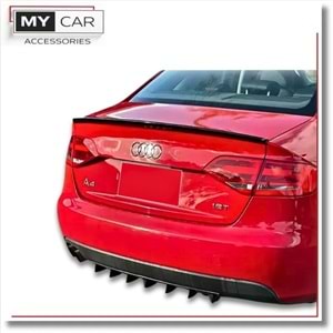 Audi A4 B8 FL 2012+ - Spoiler, S4 Anatomic V2 Stil, Bagaj Üzeri, Piano Black Boyalı Ürün Yüzeyi, ABS