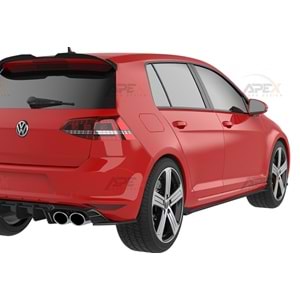 VW Golf Mk7 2012+ - Marşpiyel Çıta/Yan Alt, A Pex GTI V1 Stil, Piano Black Parlak Ürün Yüzeyi, Vakum, Set