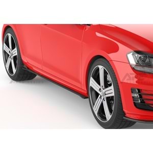 VW Golf Mk7 2012+ - Marşpiyel Çıta/Yan Alt, A Pex GTI V1 Stil, Piano Black Parlak Ürün Yüzeyi, Vakum, Set