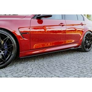 BMW F80 M3 2012+ - Marşpiyel/Alt Çıta, A Plus M3 V2 Stil, 202.5 cm, Piano Black Parlak Ürün Yüzeyi, Vakum, Set