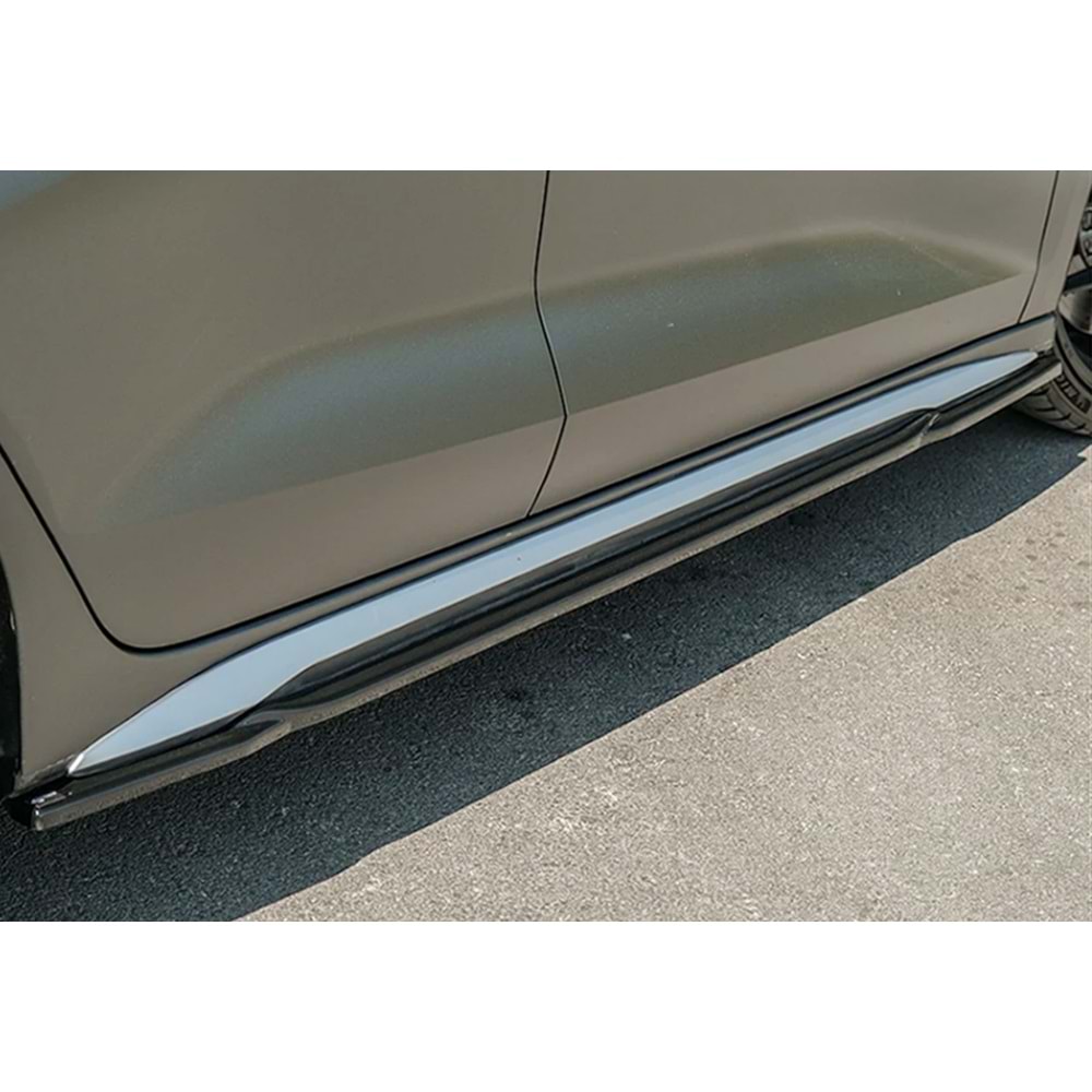 Audi A3 S 8Y SB/SD 2020+ - Marşpiyel Çıta/Yan Alt, A Plus S3/S Line V1 Stil, Piano Black Parlak Ürün Yüzeyi, Vakum, Set