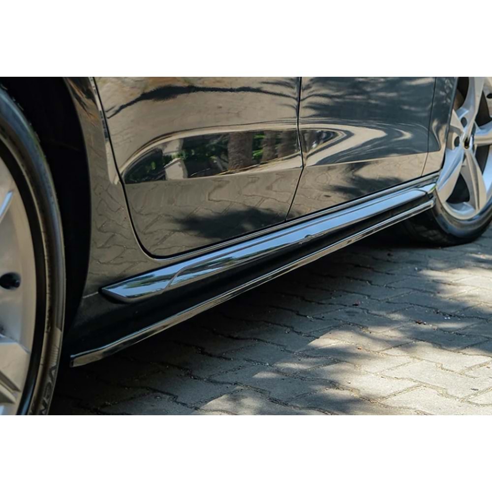 Audi A4 B9 2016+ - Marşpiyel Çıta/Yan Alt, A Plus Std. Line V1 Stil, Piano Black Parlak Ürün Yüzeyi, Vakum, Set