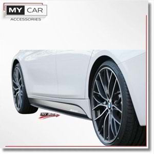 BMW F10 2010+ - Marşpiyel Çıta/Alt Yan, B Plus Performance V1 Stil, 3 mm, Piano Black Ürün Yüzeyi, Vakum, Set