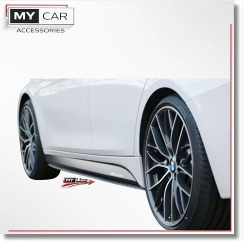 BMW F10 2010+ - Marşpiyel Çıta/Alt Yan, B Plus Performance V1 Stil, 3 mm, Piano Black Ürün Yüzeyi, Vakum, Set