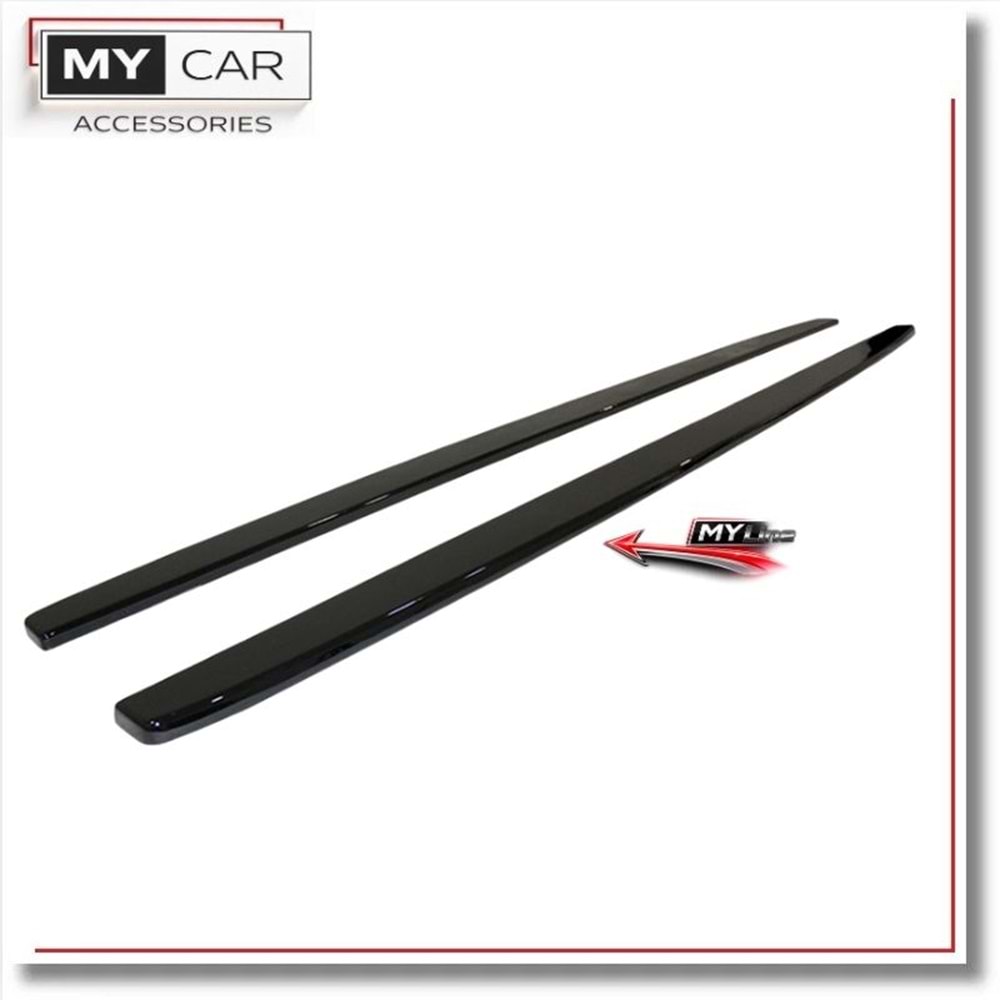 BMW F10 2010+ - Marşpiyel Çıta/Alt Yan, B Plus Performance V1 Stil, 3 mm, Piano Black Ürün Yüzeyi, Vakum, Set