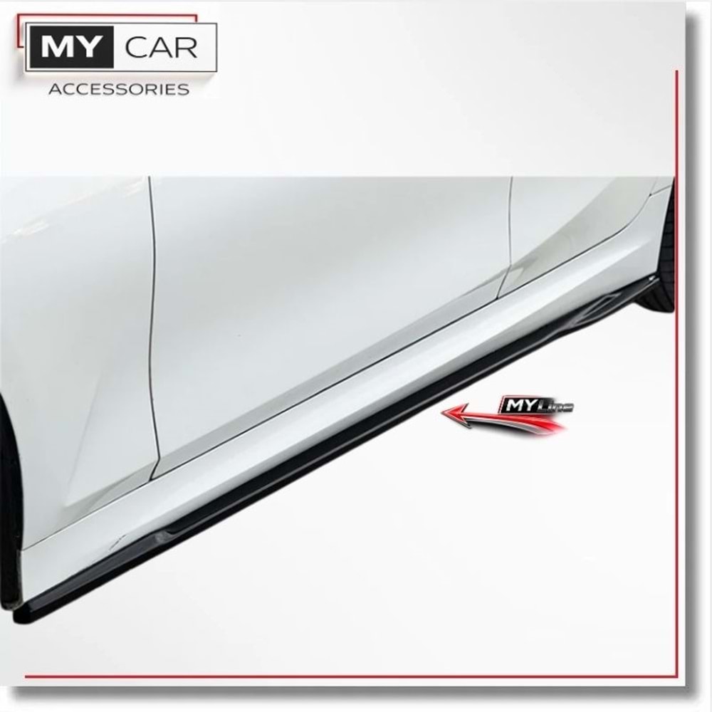 BMW G20 2019+ - Marşpiyel Çıta/Alt Yan, A Plus M Pack V1 Stil, Piano Black Parlak Ürün Yüzeyi, Vakum, Set