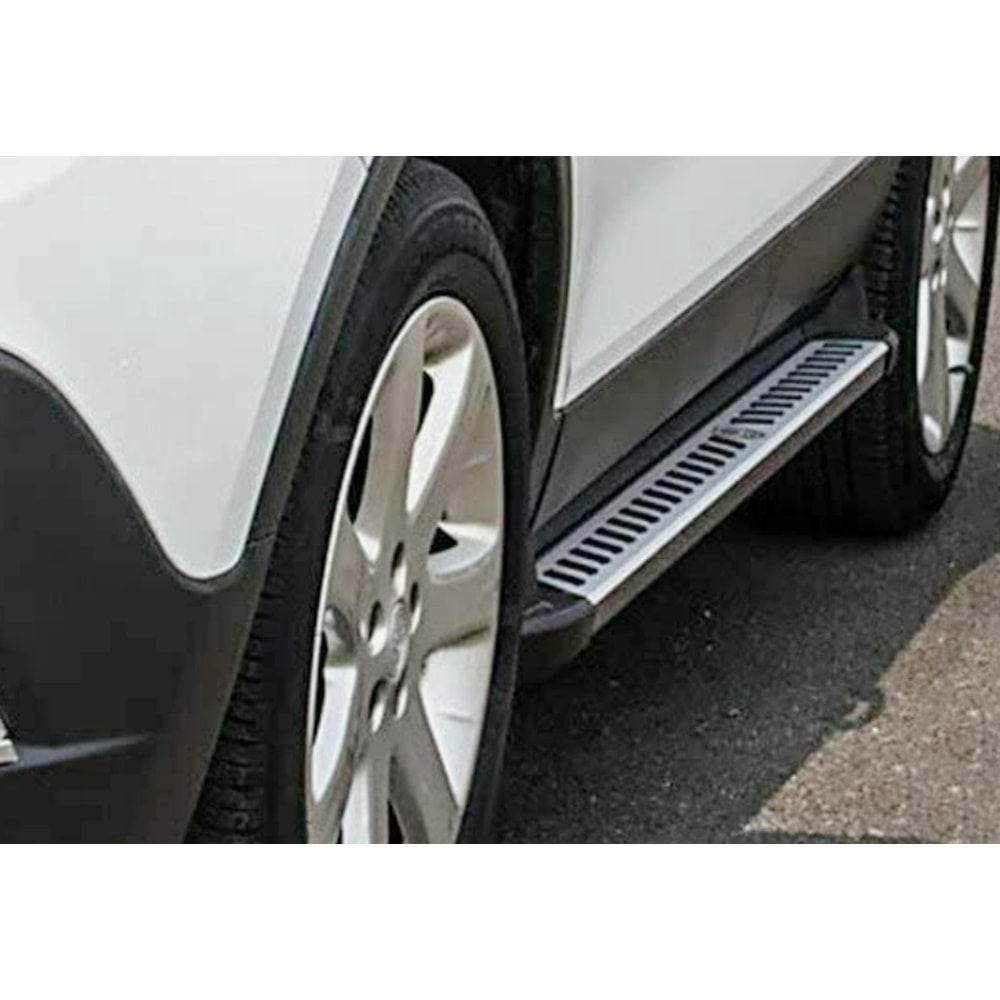 Opel Mokka 2013+ - Basamak Oem Çizgili V3 Stil, TPE Kaydırmaz Alüminyum Yüzey, ABS Ürün Yapısı, Set