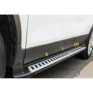 Opel Mokka 2013+ - Basamak Oem Çizgili V3 Stil, TPE Kaydırmaz Alüminyum Yüzey, ABS Ürün Yapısı, Set