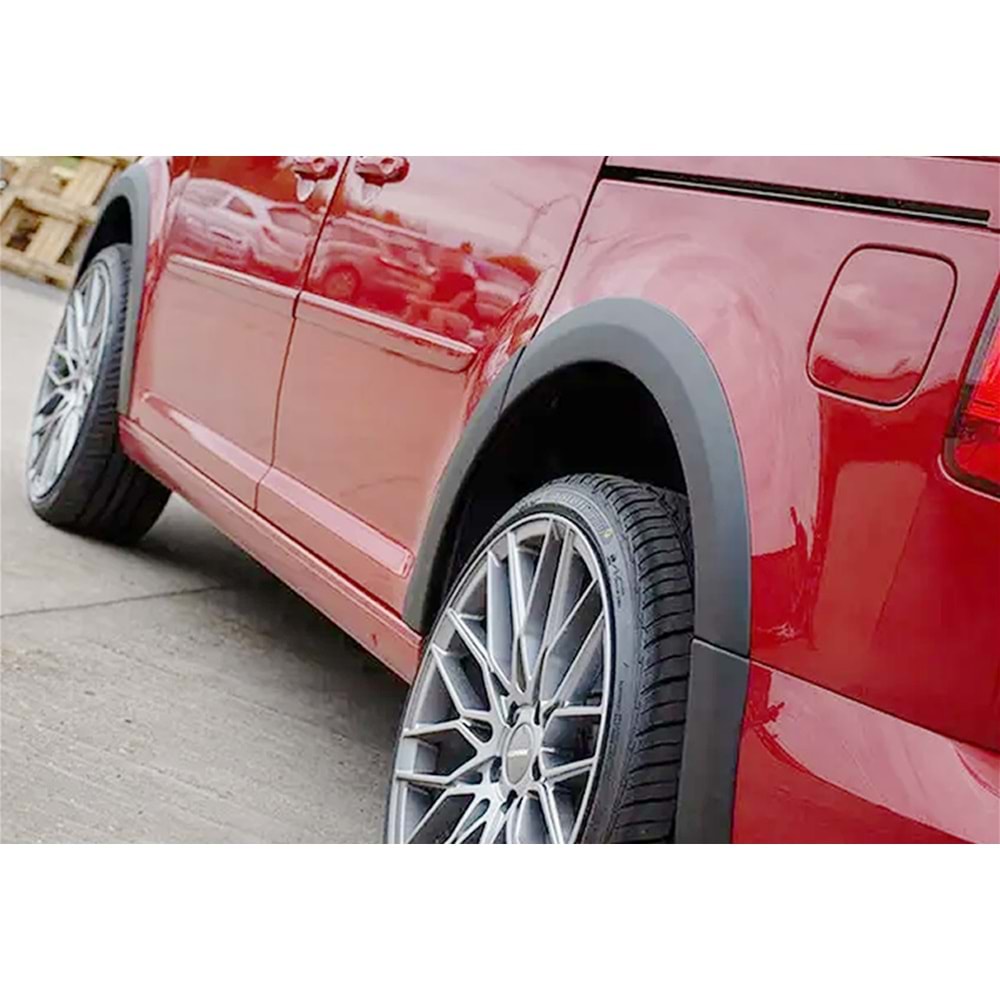 VW Caddy Mk3 FL2 2015+ - Çamurluk Kaplaması/Üst A Plus Alltrack V1 Stil, Mat Siyah Ürün Yüzeyi Vkm. Set
