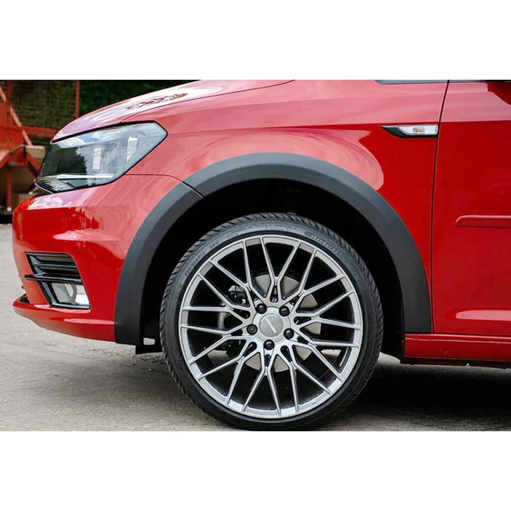 VW Caddy Mk3 FL2 2015+ - Çamurluk Kaplaması/Üst A Plus Alltrack V1 Stil, Mat Siyah Ürün Yüzeyi Vkm. Set