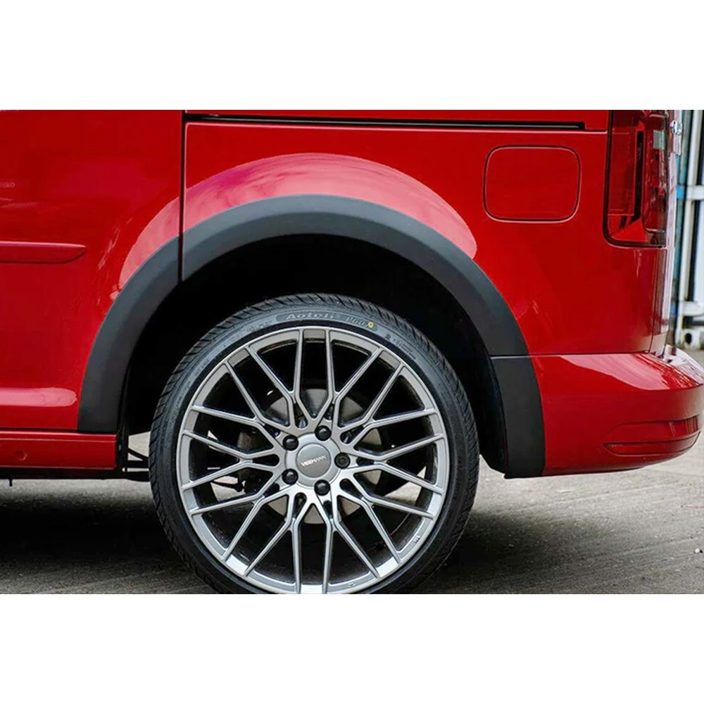 VW Caddy Mk3 FL2 2015+ - Çamurluk Kaplaması/Üst A Plus Alltrack V1 Stil, Mat Siyah Ürün Yüzeyi Vkm. Set