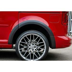 VW Caddy Mk3 FL2 2015+ - Çamurluk Kaplaması/Üst A Plus Alltrack V1 Stil, Mat Siyah Ürün Yüzeyi Vkm. Set